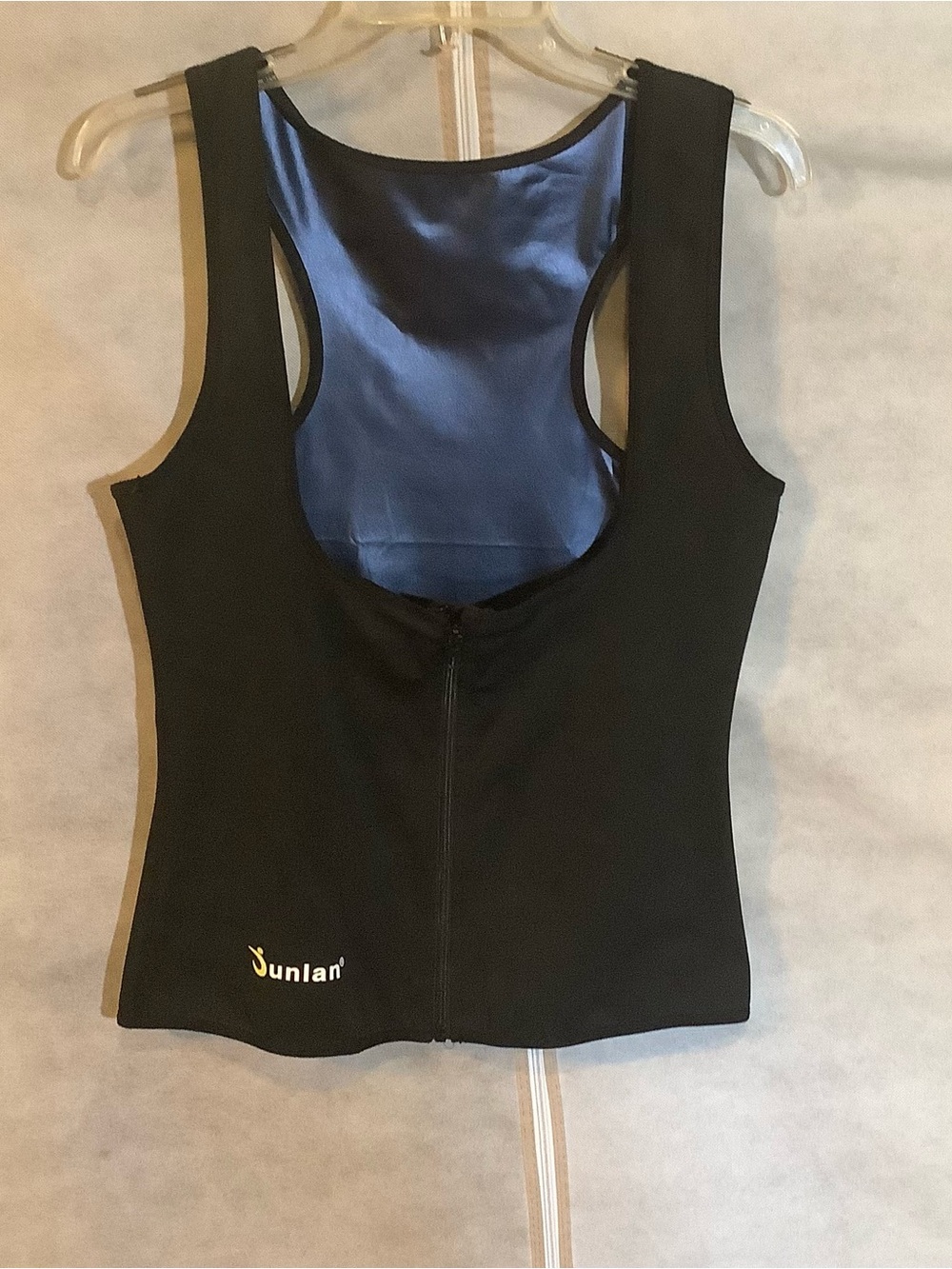 Black Waist Shaper Tank with Blue Inner Lining